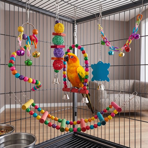 8pcs parrot chewing toys - parrot,