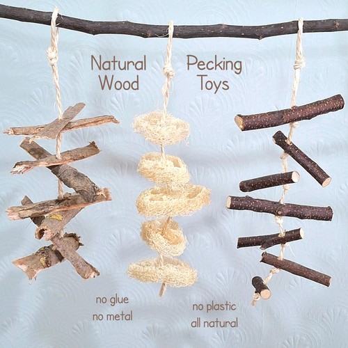 Natural wood hanging - natural, pecking