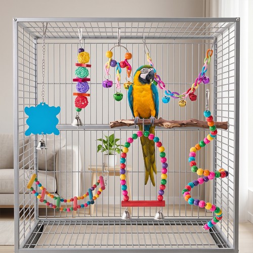 8pcs parrot toys metal - toys, rope