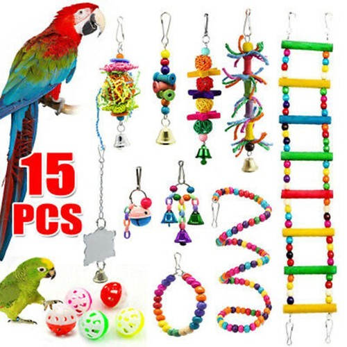 15pcs wooden parrot toy - 15pcs,