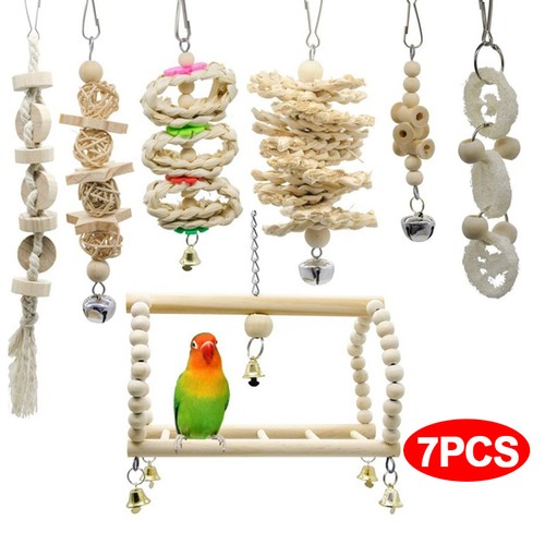 7pcs parrot toys set - toys, budgie