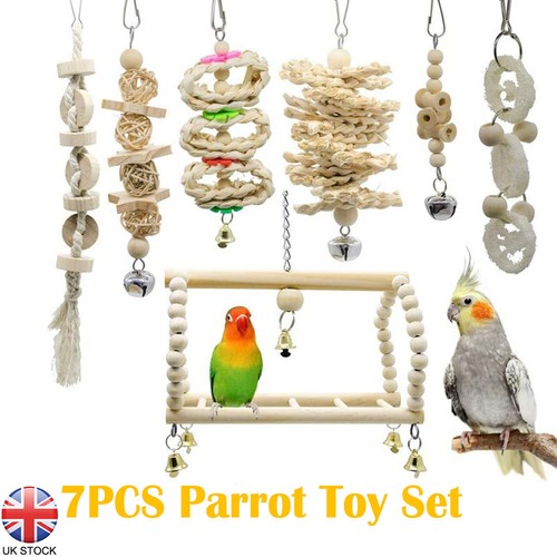 7pcs parrot toys set budgie - 7pcs,