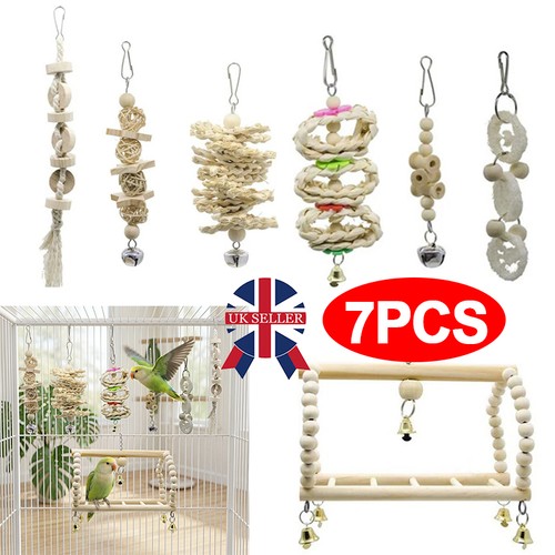 7pcs parrot toys set budgie - 7pcs,