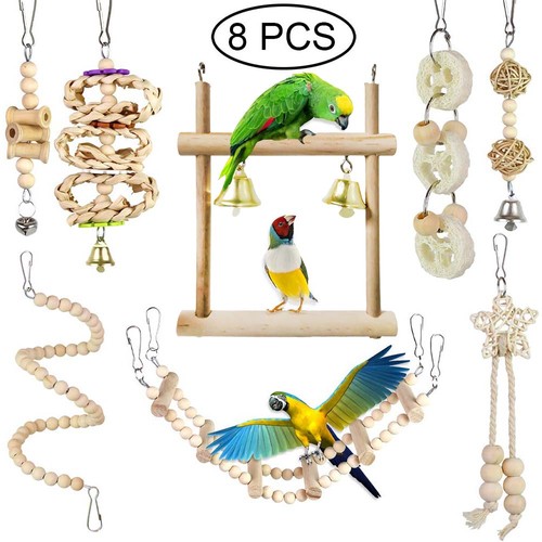Parrot chewing toys set - chewing,