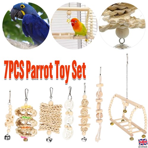 7pcs wood parrot toy - 7pcs, set