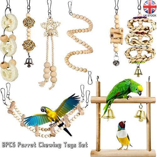 8pcs parrot chewing toys set - 8pcs,