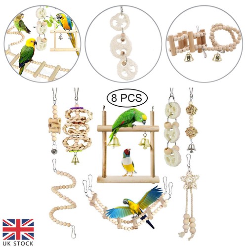 8pcs parrot chewing toys - parrot,