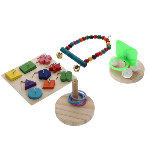4pcs wooden bird - 4pcs, pet