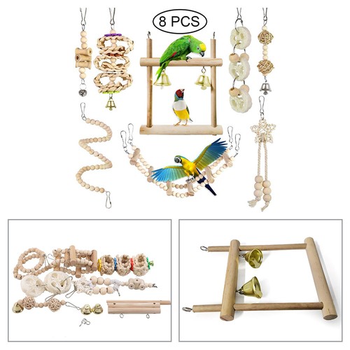 Parrot chewing toys set - 8x,